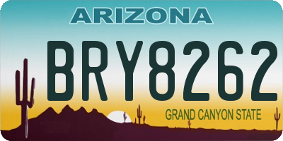 AZ license plate BRY8262