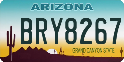 AZ license plate BRY8267