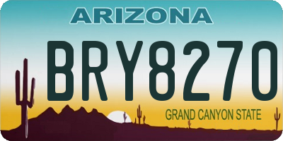 AZ license plate BRY8270