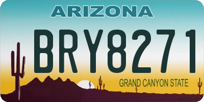 AZ license plate BRY8271
