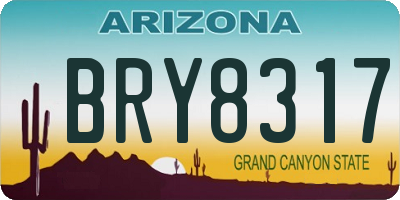 AZ license plate BRY8317