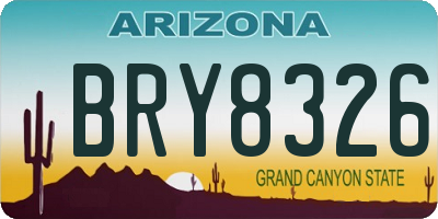 AZ license plate BRY8326