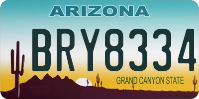 AZ license plate BRY8334