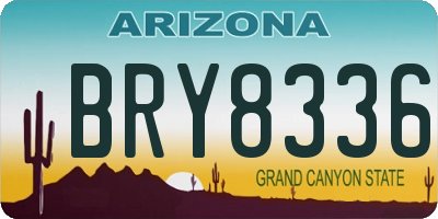 AZ license plate BRY8336
