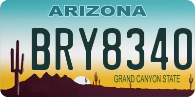 AZ license plate BRY8340
