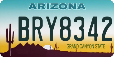 AZ license plate BRY8342