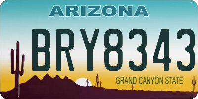 AZ license plate BRY8343