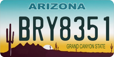 AZ license plate BRY8351