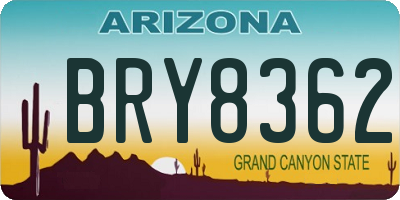 AZ license plate BRY8362