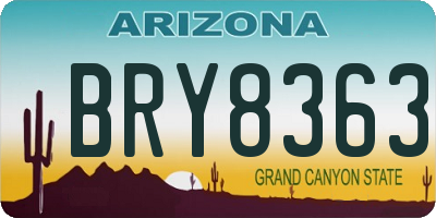 AZ license plate BRY8363