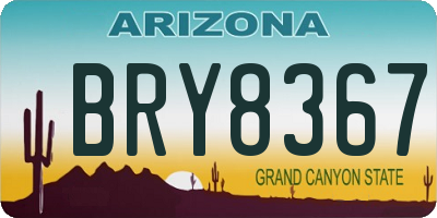 AZ license plate BRY8367