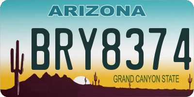 AZ license plate BRY8374