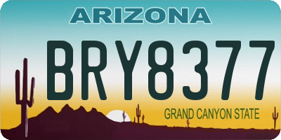AZ license plate BRY8377