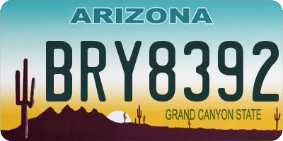 AZ license plate BRY8392