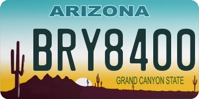 AZ license plate BRY8400