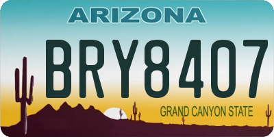AZ license plate BRY8407