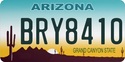 AZ license plate BRY8410