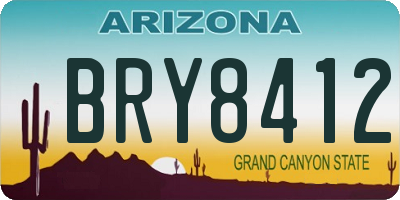 AZ license plate BRY8412