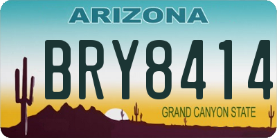 AZ license plate BRY8414