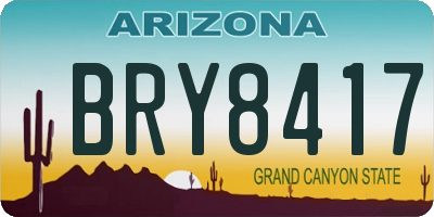 AZ license plate BRY8417