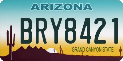 AZ license plate BRY8421