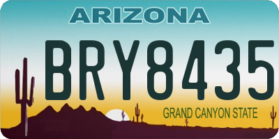 AZ license plate BRY8435