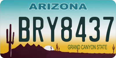 AZ license plate BRY8437