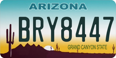 AZ license plate BRY8447