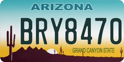 AZ license plate BRY8470