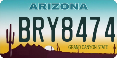 AZ license plate BRY8474