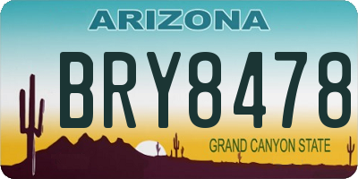 AZ license plate BRY8478
