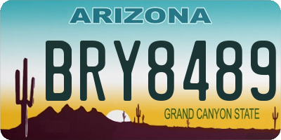AZ license plate BRY8489