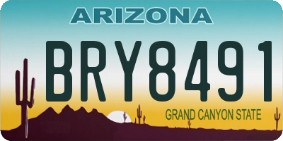 AZ license plate BRY8491