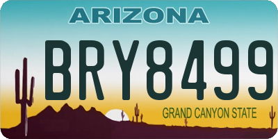 AZ license plate BRY8499