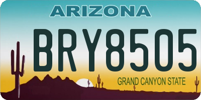 AZ license plate BRY8505