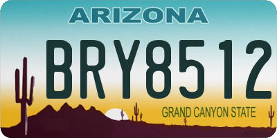 AZ license plate BRY8512