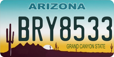AZ license plate BRY8533