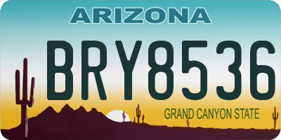 AZ license plate BRY8536