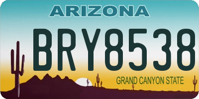 AZ license plate BRY8538