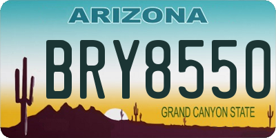 AZ license plate BRY8550