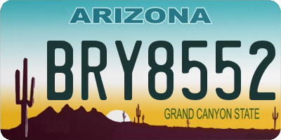 AZ license plate BRY8552