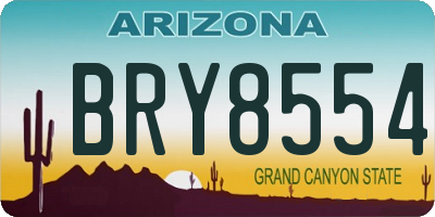 AZ license plate BRY8554
