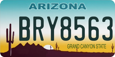 AZ license plate BRY8563