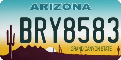 AZ license plate BRY8583