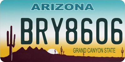 AZ license plate BRY8606