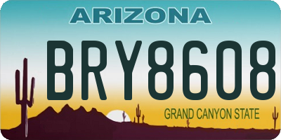 AZ license plate BRY8608