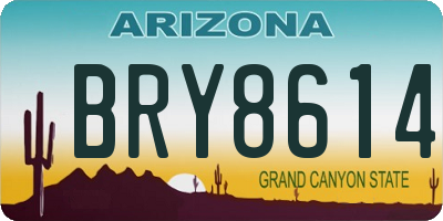 AZ license plate BRY8614