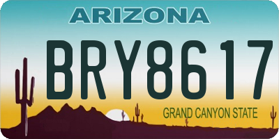 AZ license plate BRY8617