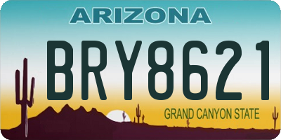 AZ license plate BRY8621