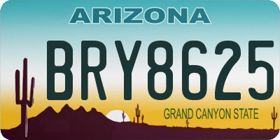 AZ license plate BRY8625